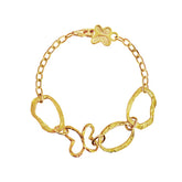 Pulsera Mujer Plata 925 Liberty Eslabones Mariposa Dorado